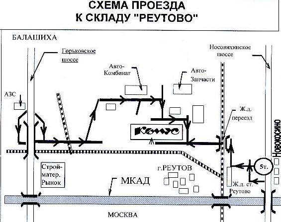 Схема склада Реутово